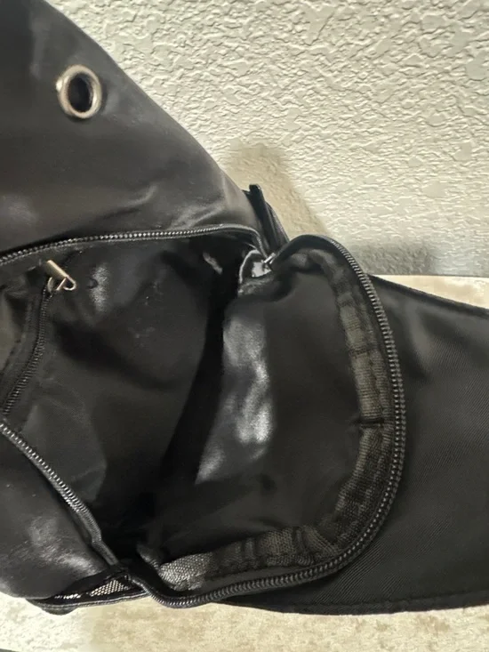 Unisex Black and Tan cork Sling Crossbody Bag - Casual Everyday Carry - Picture 3 of 7